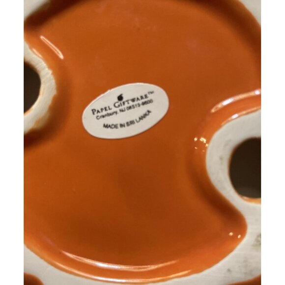 Papel Giftware Teddy Bear Pumpkin Halloween Holiday Candy Serving Dish - Picture 7 of 7